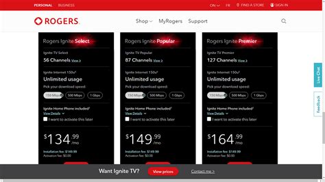 rogers ignite packages and pricing.